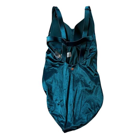Calia Scoop Neck One Piece Teal Bathing Suit.  Size 4 - Picture 2 of 7